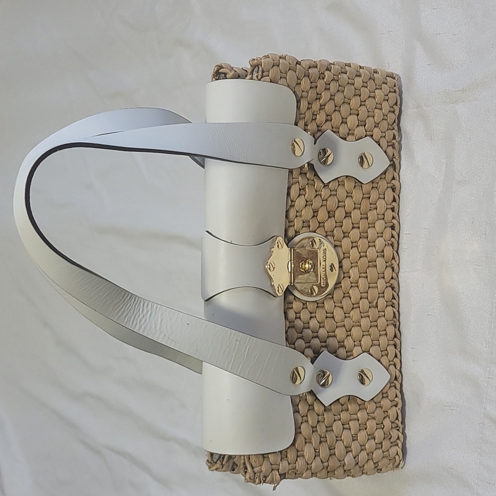Michael Kor Wicker Purse w/ White Leather